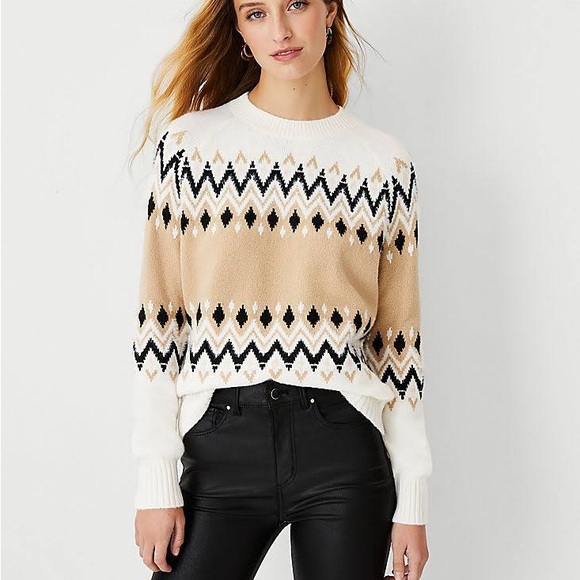 ANN TAYLOR | FAIR ISLE CREW NECK SWEATER | SM - Picture 1 of 8